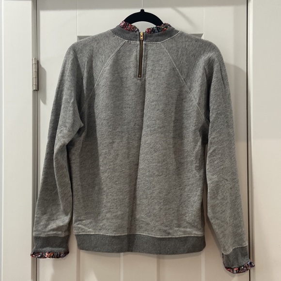 J Crew women's medium gray sweatshirt with metallic ruffles excellent condition - Picture 12 of 15